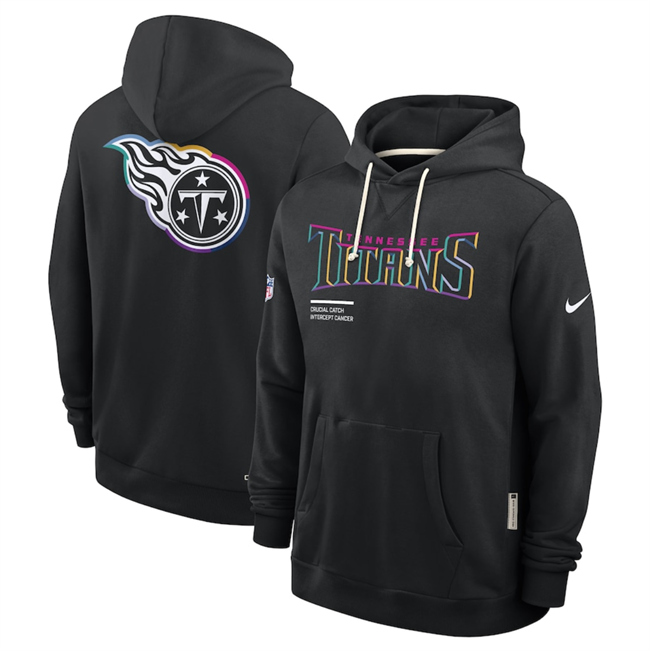 Men's Black Tennessee Titans 2025 Crucial Catch Club Pullover Hoodie